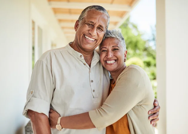 Happy family embracing